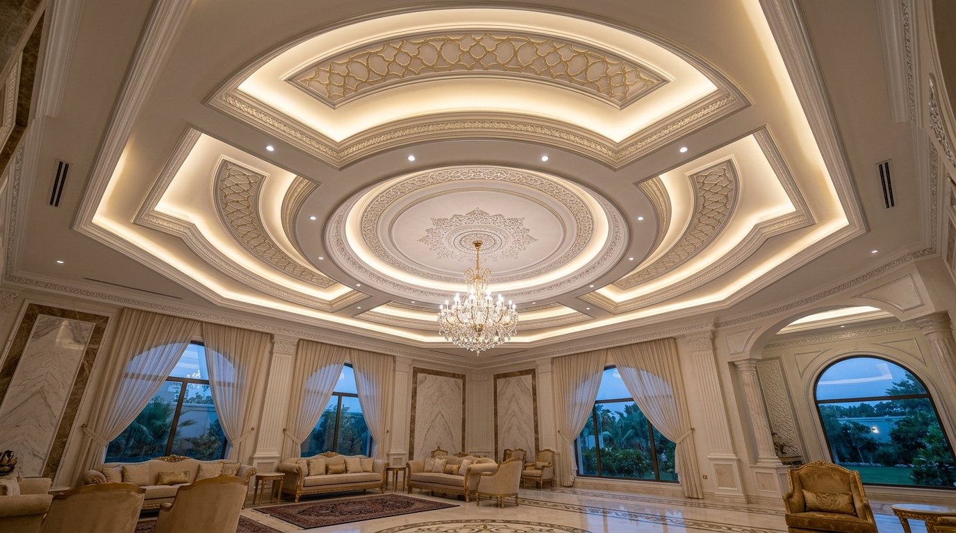 ديكورات جبس بورد جدة - قباب مجالس وأسقف كلاسيكية فخمة Decorative Gypsum Ceilings & Domes in Jeddah